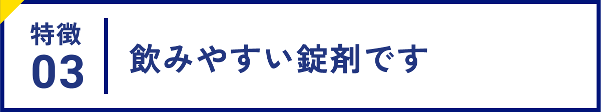 特徴03 飲みやすい錠剤です