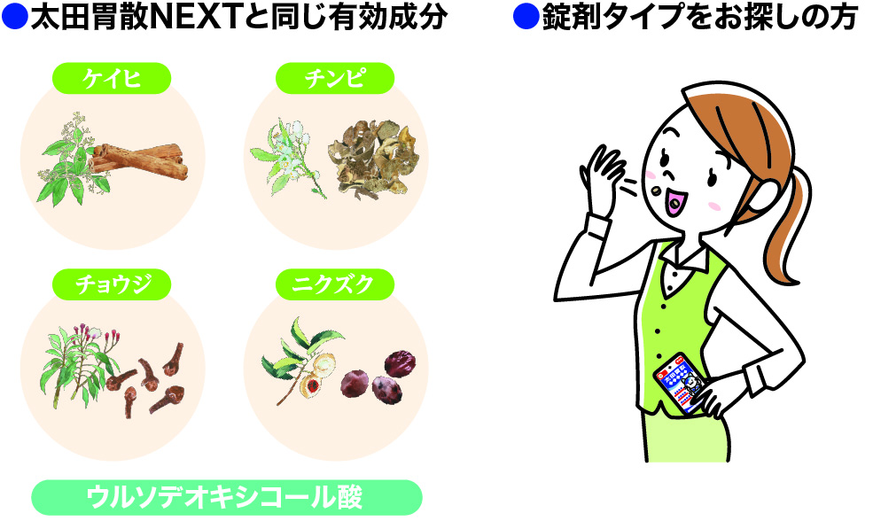 ケイヒ チンビ チョウジ ニクズク ウルソデオキシコール酸 錠剤タイプをお探しの方