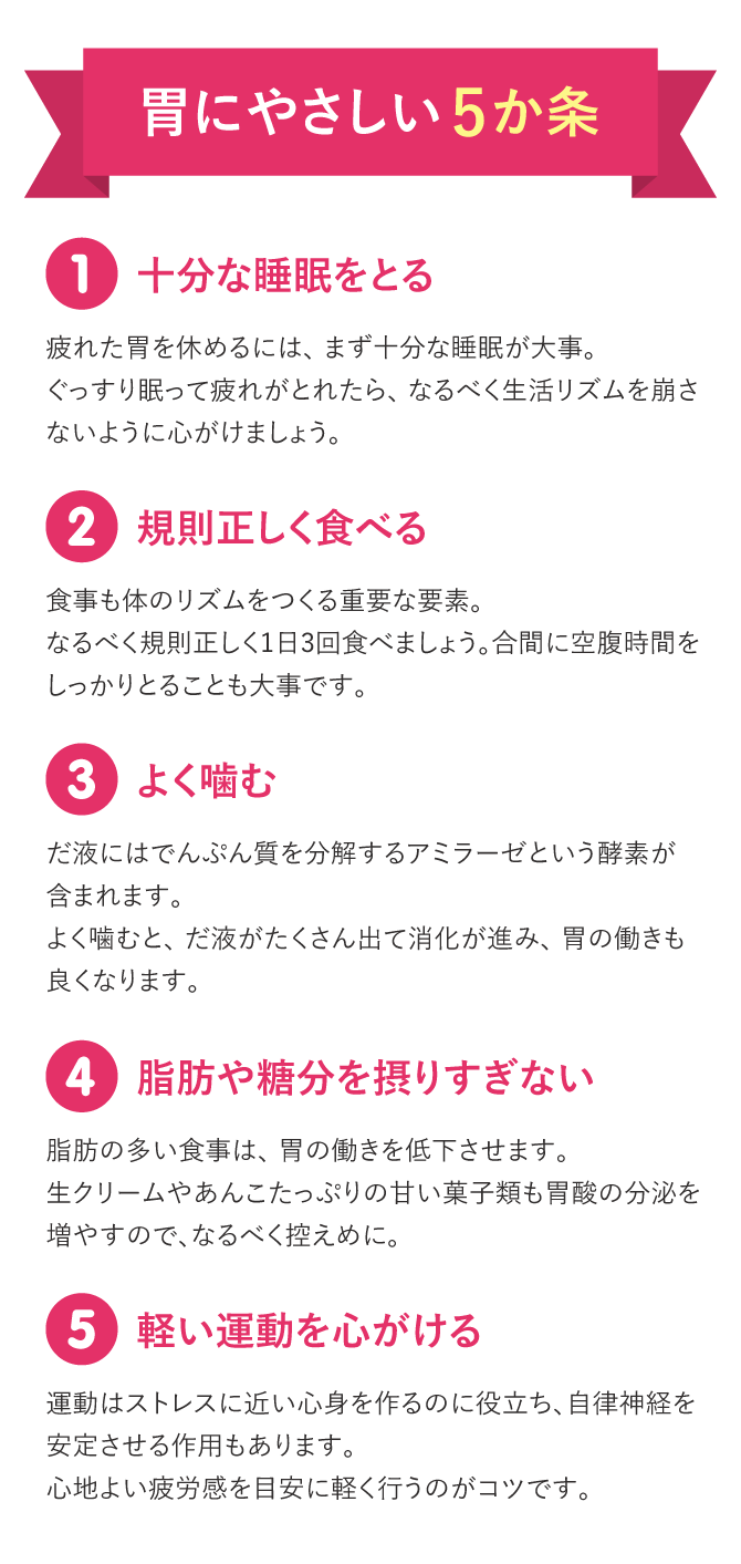 胃にやさしい生活5か条